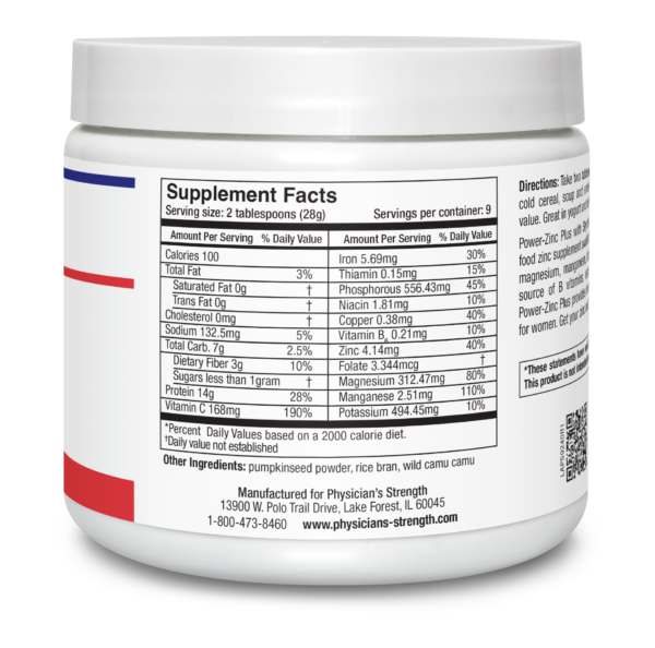 Power-Zinc Plus supplement facts